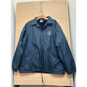 Navy Windbreaker Jacket with Anchor Logo